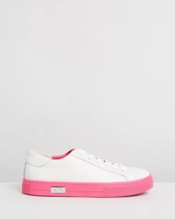 Lace-Up Sneakers White & Fuchsia By Armani Exchange