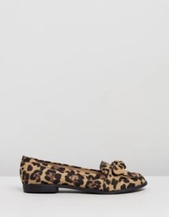 Leopard Leah Bow Loafers Animal By Dorothy Perkins