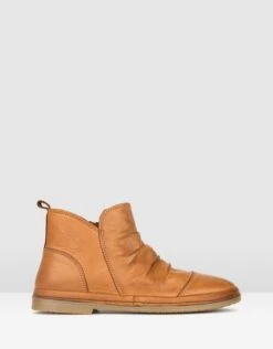 Logan Leather Ankle Boots Tan By Airflex