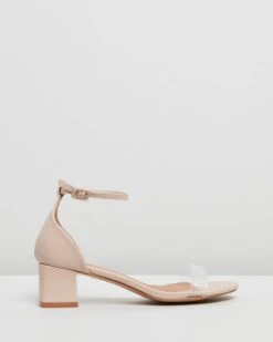 Lola Block Heels Nude Perspex By Rubi