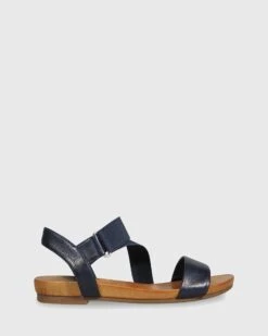 Lyla Contoured Footbed Flat Sandals Navy By Wittner
