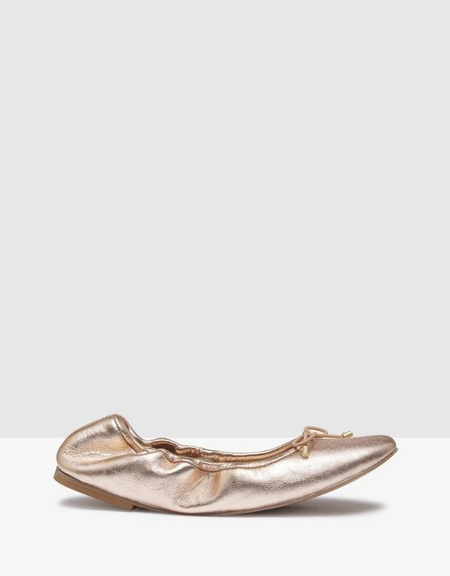 Maddy Metallic Ballet Shoes Rose Gold By Oxford 3 Maddy Metallic Ballet Shoes Rose Gold By Oxford