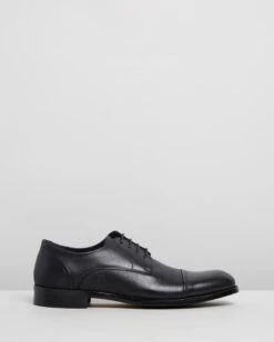 Malcolm Leather Derby Shoes Black By Double Oak Mills