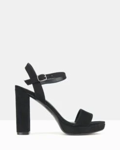 Maxie Block Heel Platform Sandals Black By Betts