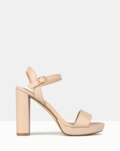 Maxie Block Heel Platform Sandals Blush By Betts