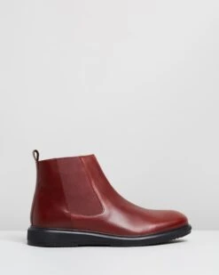 Mikey Leather Gusset Boots Bordo By Double Oak Mills