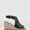 Mila High Heel Wedge Espadrilles Black Leather By Jo Mercer 1 Mila High Heel Wedge Espadrilles Black Leather By Jo Mercer -Vionic AU Shop ic mila high heel wedge espadrilles 929689