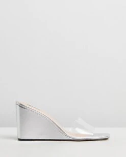 Ollie Wedges Silver & Clear By Dazie