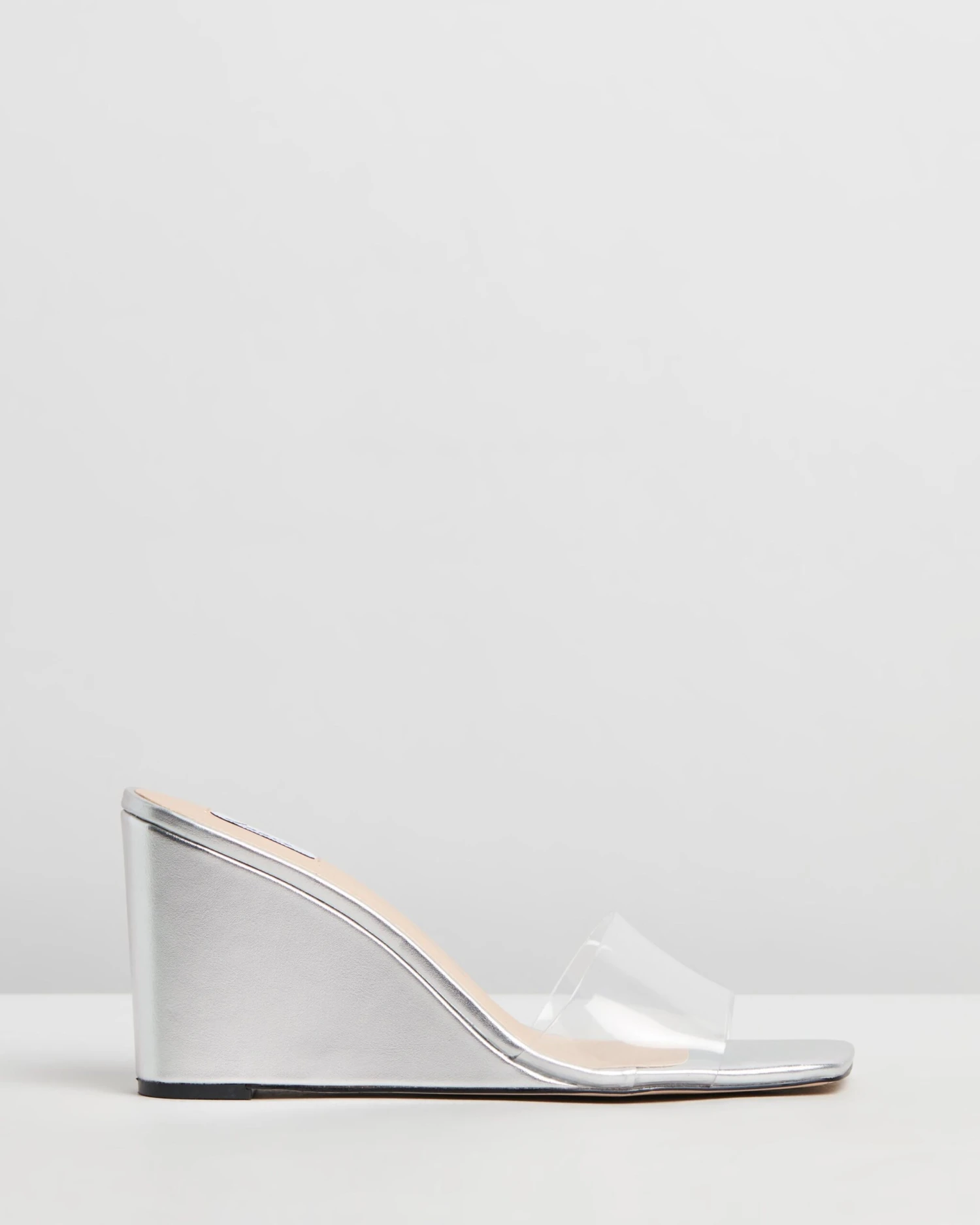 Ollie Wedges Silver & Clear By Dazie 3 Ollie Wedges Silver & Clear By Dazie