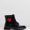 Patent Lace-Up Ankle Boots Black By Love Moschino -Vionic AU Shop ic patent lace up ankle boots 794431