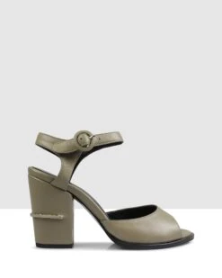 Pepita Block Sandals Olive By Sempre Di