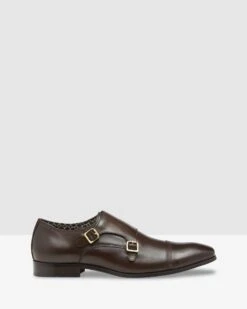 Phillips Leather Monk Shoes Mocha By Oxford