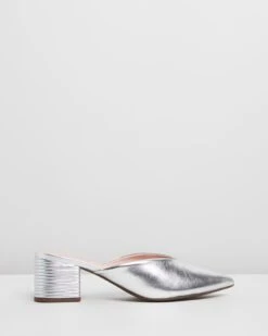 Point Toe Mules Silver By Schutz