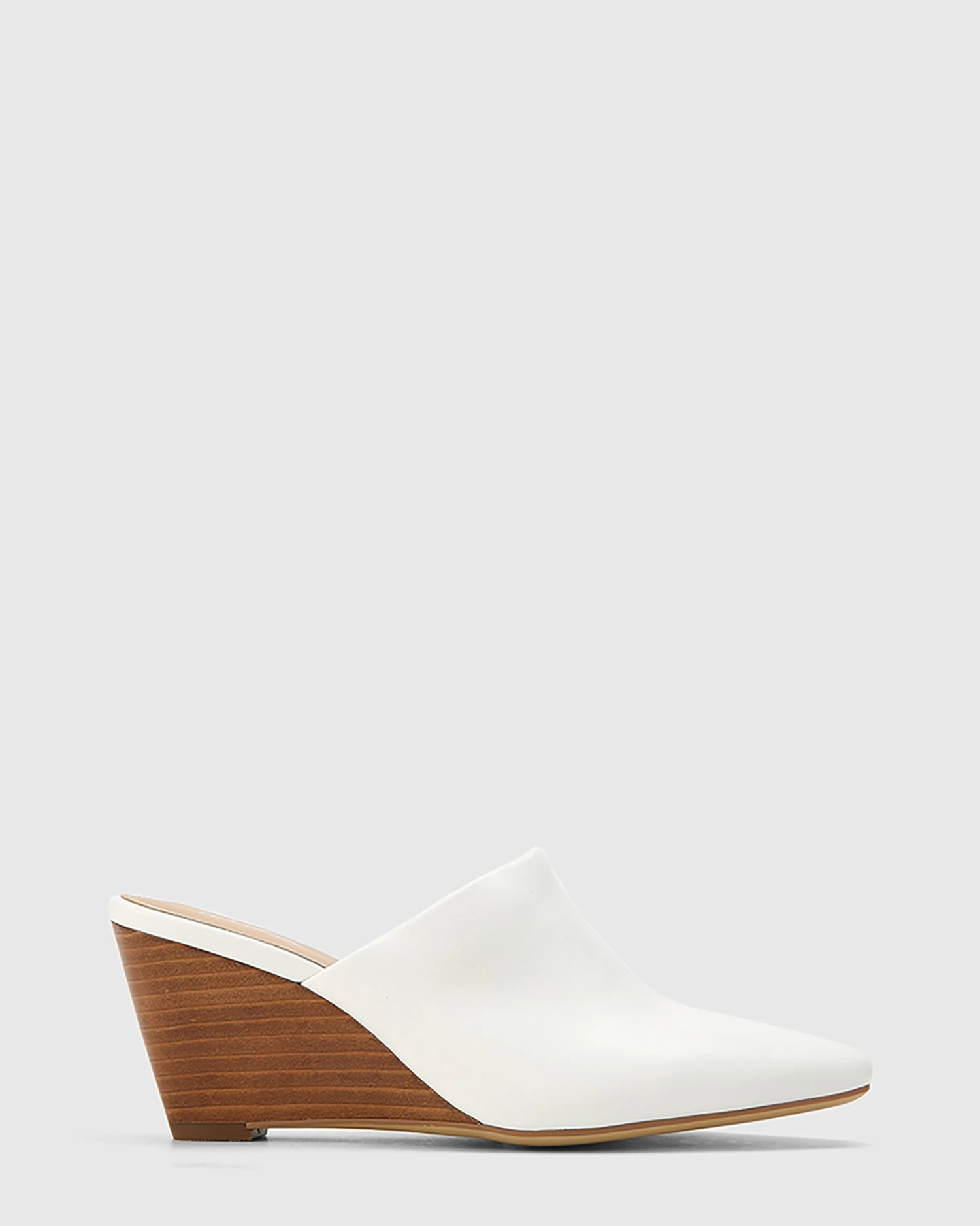 Polina Leather Snib Toe Wedge Mules White By Wittner 3 Polina Leather Snib Toe Wedge Mules White By Wittner