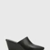 Polina Leather Snib Toe Wedge Mules Black By Wittner -Vionic AU Shop ic polina leather snib toe wedge mules 1024847