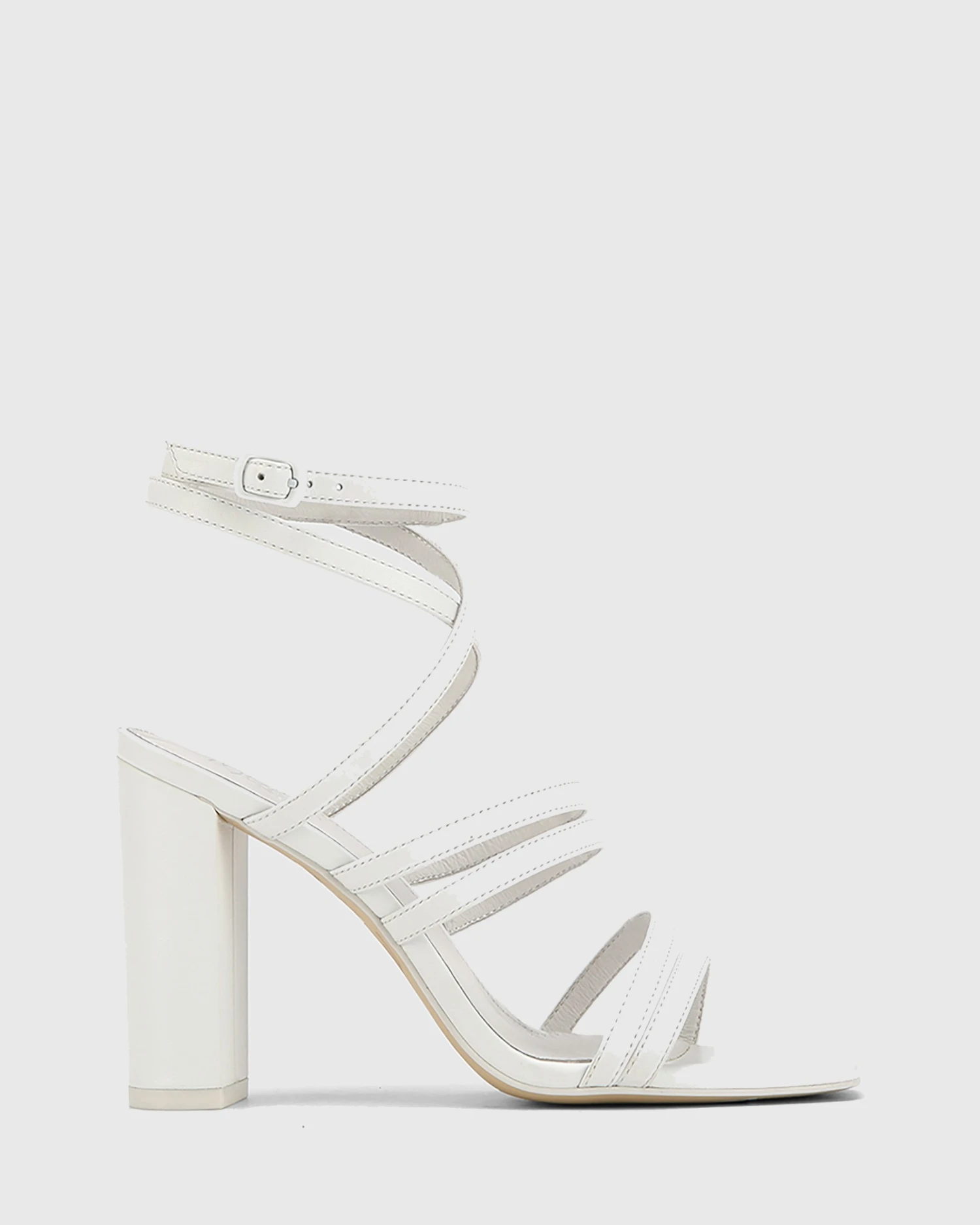 Radical Leather Block Heeled Strappy Sandals White By Wittner 3 Radical Leather Block Heeled Strappy Sandals White By Wittner