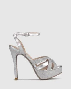 Raquel Platform Metallic Sandals Silver By Airflex