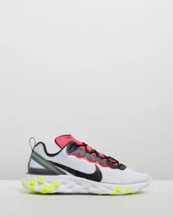 React Element 55 - Men's Pure Platinum, Black & Dark Grey By Nike