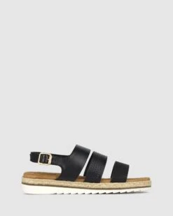 Rebel Wedge Sandals Black By Betts