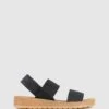 Rise Elastic Low Wedge Sandals Black By Betts -Vionic AU Shop ic rise elastic low wedge sandals 1017915