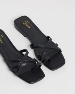 Ronnie Sandals Black Smooth By Spurr