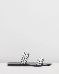 Ryde Weave Sandals Black & White By Caverley