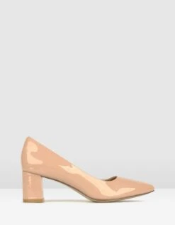 Sabrina Block Heel Pumps Blush Patent By Airflex