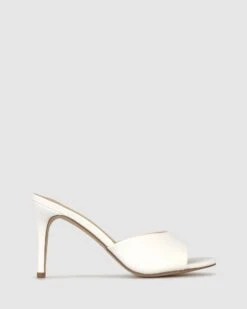 Sly Stiletto Heel Mules White By Betts
