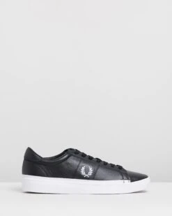 Spencer Leather Black & White By Fred Perry