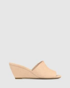Stevie Wedge Heel Mules Nude By Betts