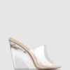 Strike Vinylite Wedge Mules Nude/Clear By Zu -Vionic AU Shop ic strike vinylite wedge mules 1019703