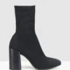 Swift Block Heel Knit Sock Boots Black By Betts -Vionic AU Shop ic swift block heel knit sock boots 865900