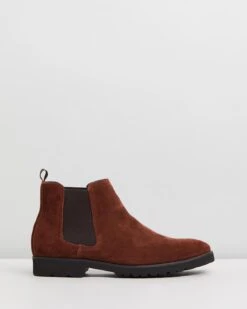 Thompson Suede Gusset Boots Brown By Double Oak Mills