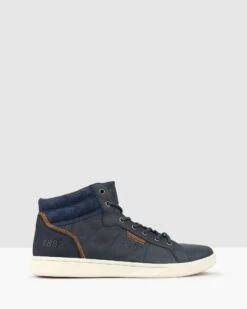 Tornado High Top Sneakers Navy By Betts