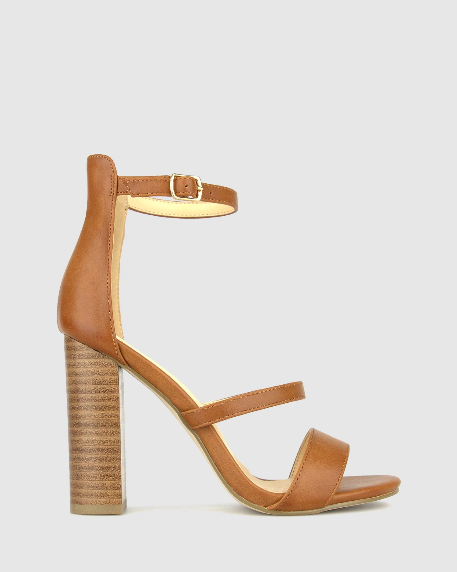 Tyler Block Heel Sandals Tan By Betts 3 Tyler Block Heel Sandals Tan By Betts