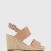 Vale Leather Open Toe Espadrille Wedges Pink By Wittner -Vionic AU Shop ic vale leather open toe espadrille wedges 995983