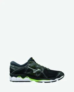 Wave Sky 2 2E Wide Width - Men's Black / Safety Yellow By Mizuno