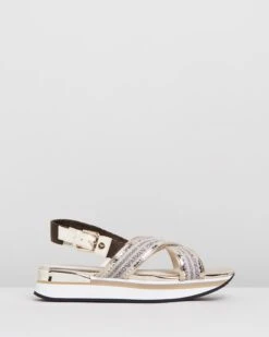 Wedge Heel Sandals Gold By Emporio Armani