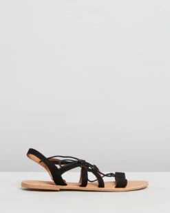Wide Fit Joy Lace-Up Sandals Black By Dorothy Perkins