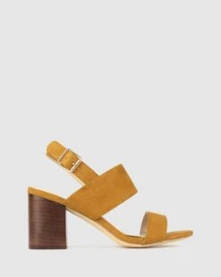 Wild Block Heel Sandals Tan By Betts