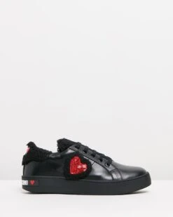 Woolen Sneakers Black By Love Moschino