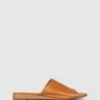 Yummy Leather Wedge Slides Tan By Airflex