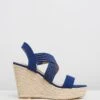 Zeta Wedges Navy Elastic By Spurr