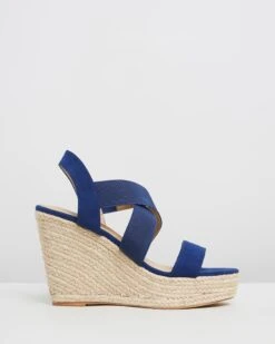 Zeta Wedges Navy Elastic By Spurr