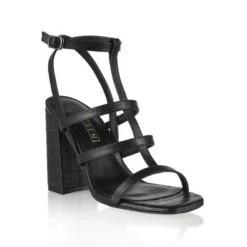 Kristy - Black Croc Emboss By Siren Shoes