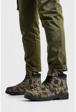 Camo Worker Boots In Camo