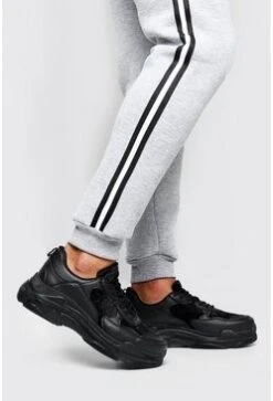 Velvet Panel Chunky Trainer In Black