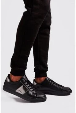 Hi Shine Side Tape Trainer In Black