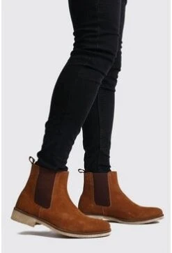 Real Suede Chelsea Boot In Tan