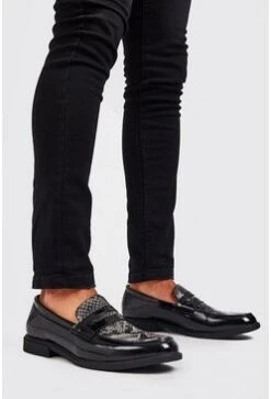 Faux Leather Chunky Loafer In Black